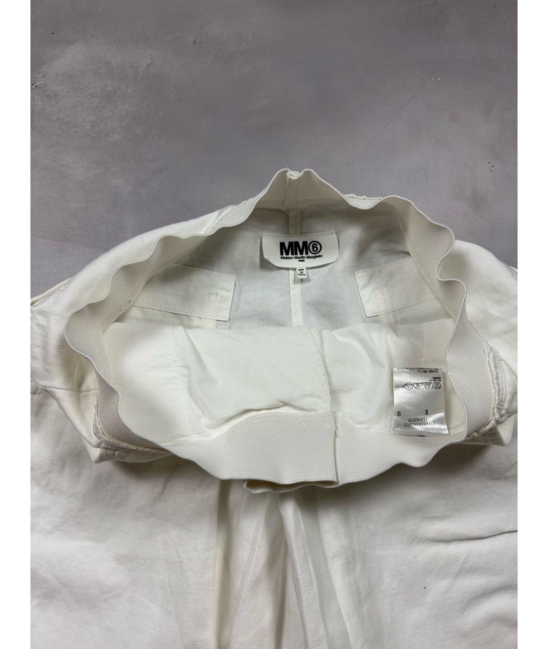 MM6 MAISON MARGIELA Белые хлопковые повседневные брюки, фото 5