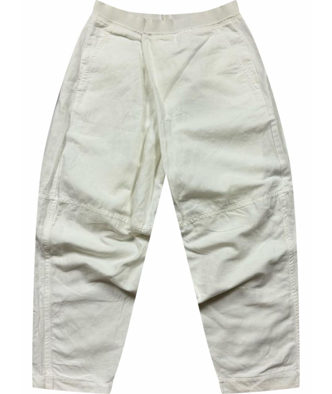 MM6 MAISON MARGIELA Белые хлопковые повседневные брюки, фото 1