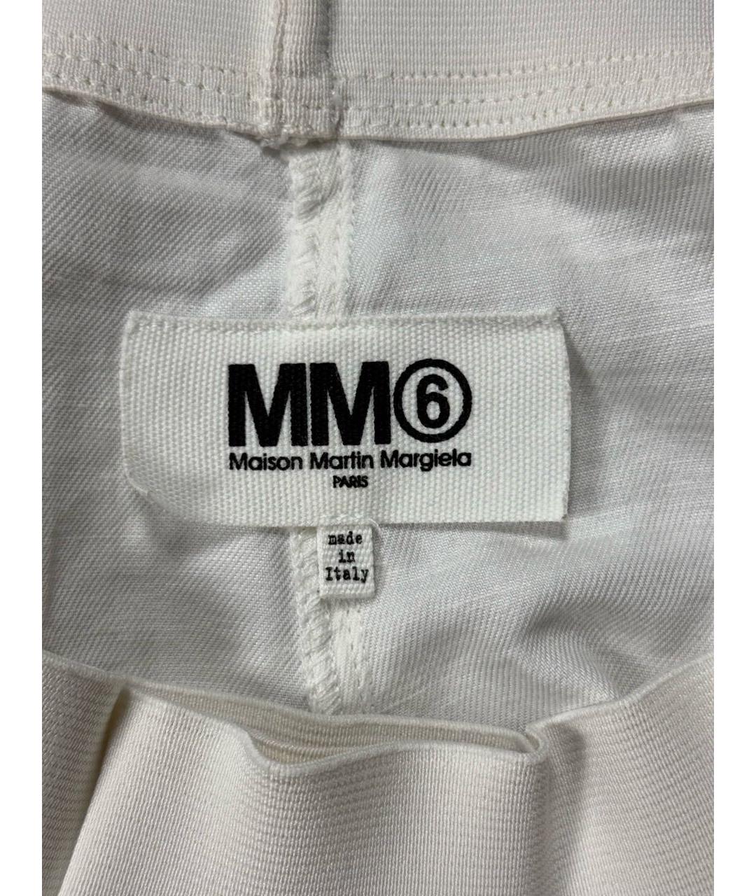 MM6 MAISON MARGIELA Белые хлопковые повседневные брюки, фото 7
