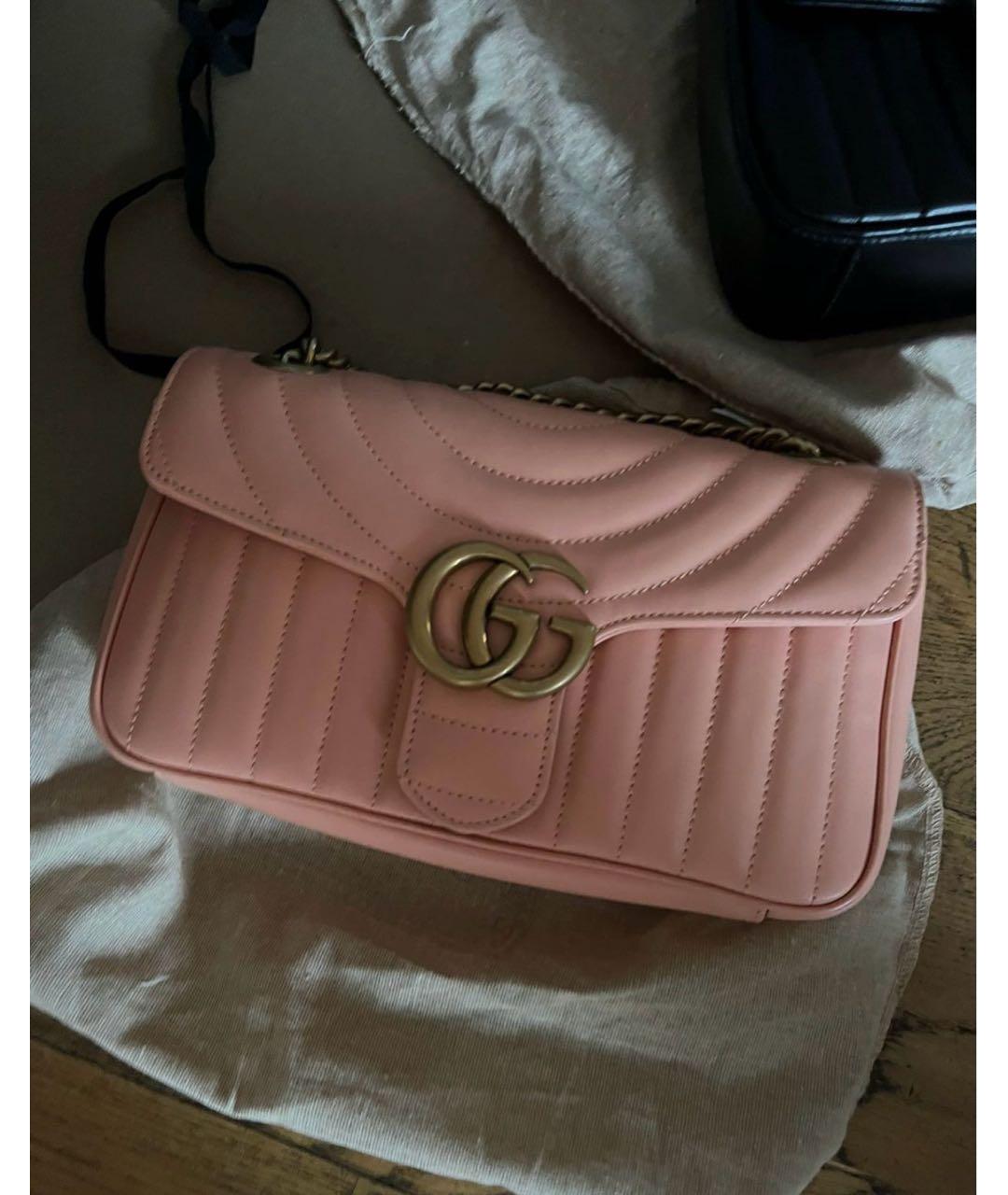 GUCCI Коралловая кожаная сумка через плечо, фото 5