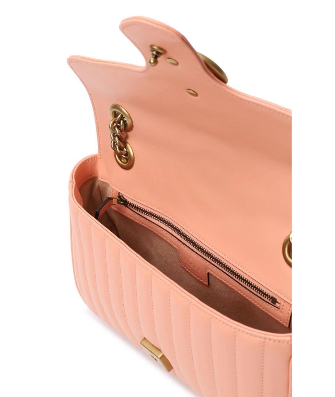 GUCCI Коралловая кожаная сумка через плечо, фото 4