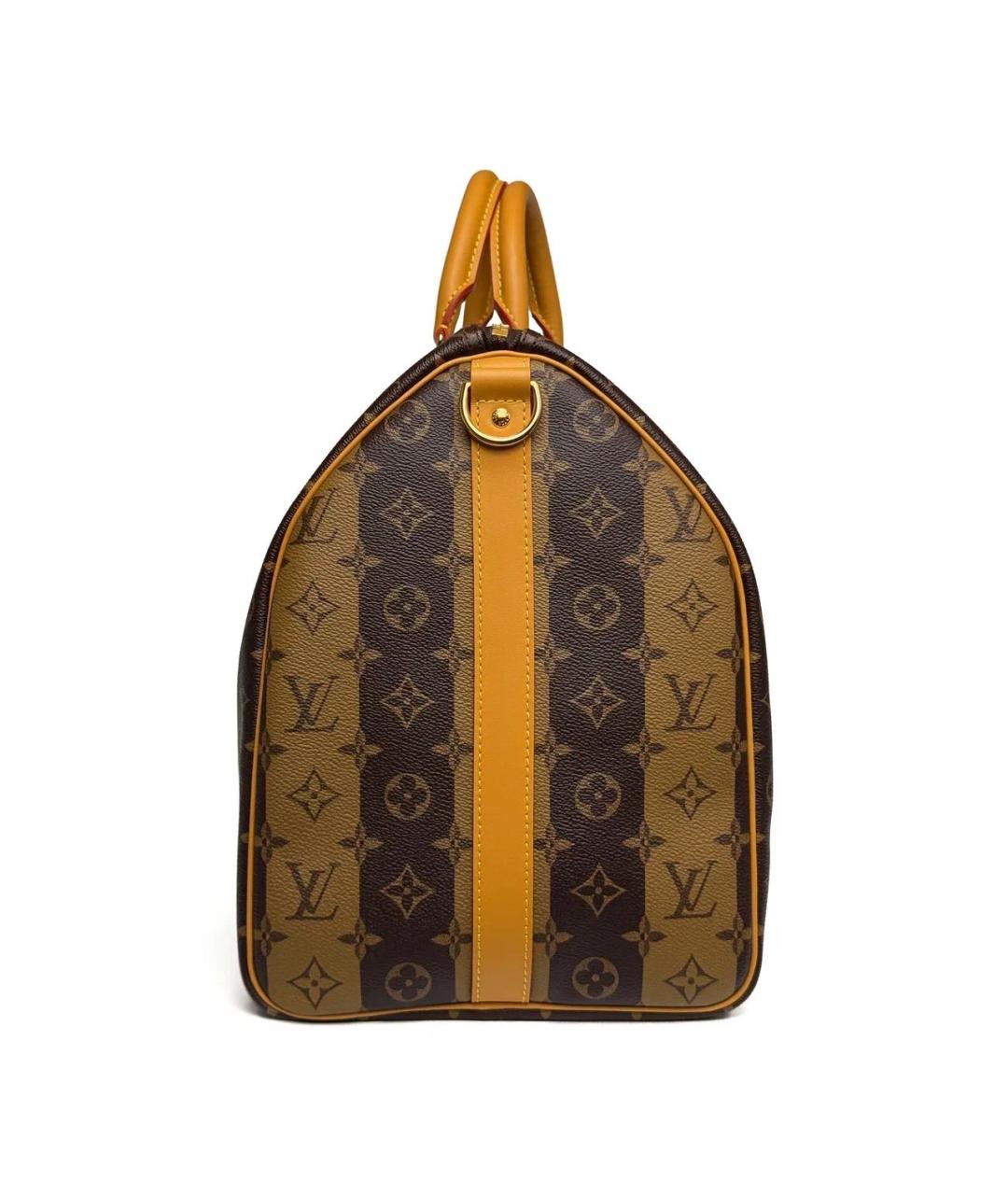 LOUIS VUITTON Коричневая кожаная дорожная/спортивная сумка, фото 5
