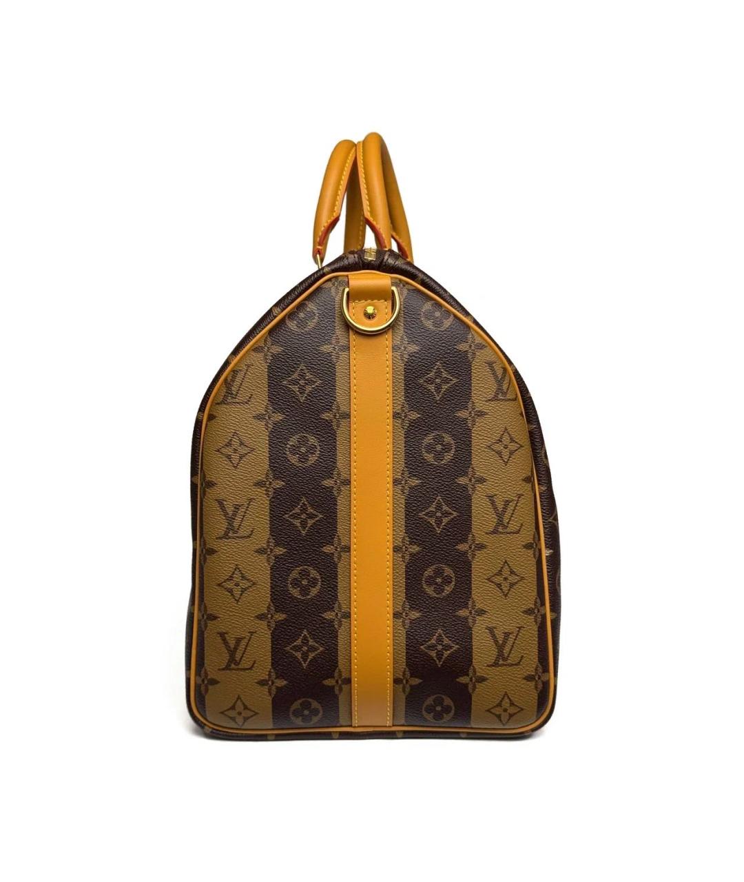 LOUIS VUITTON Коричневая кожаная дорожная/спортивная сумка, фото 6