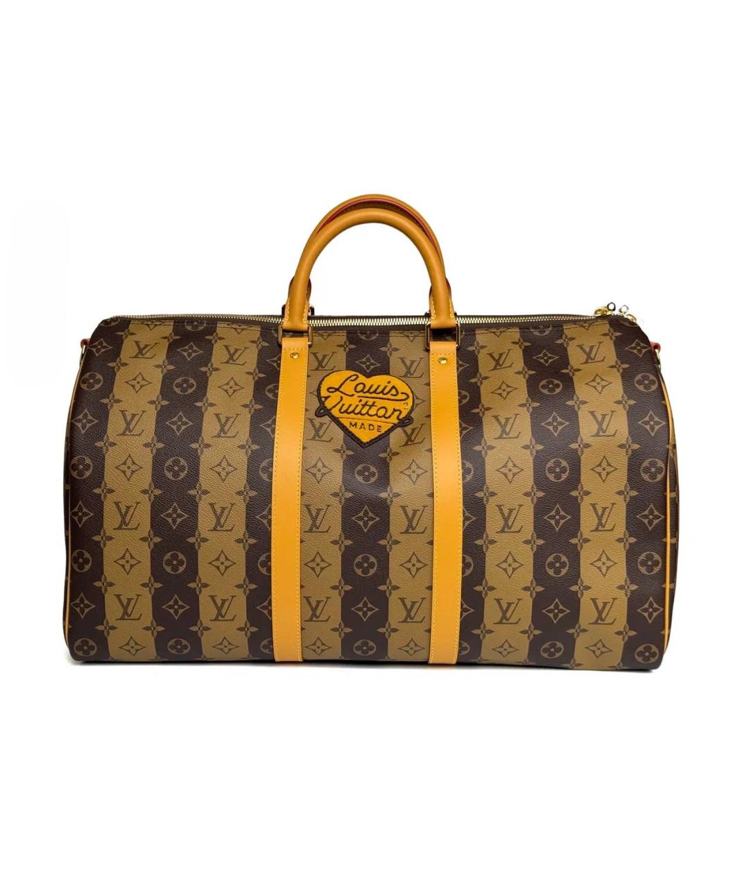 LOUIS VUITTON Коричневая кожаная дорожная/спортивная сумка, фото 7