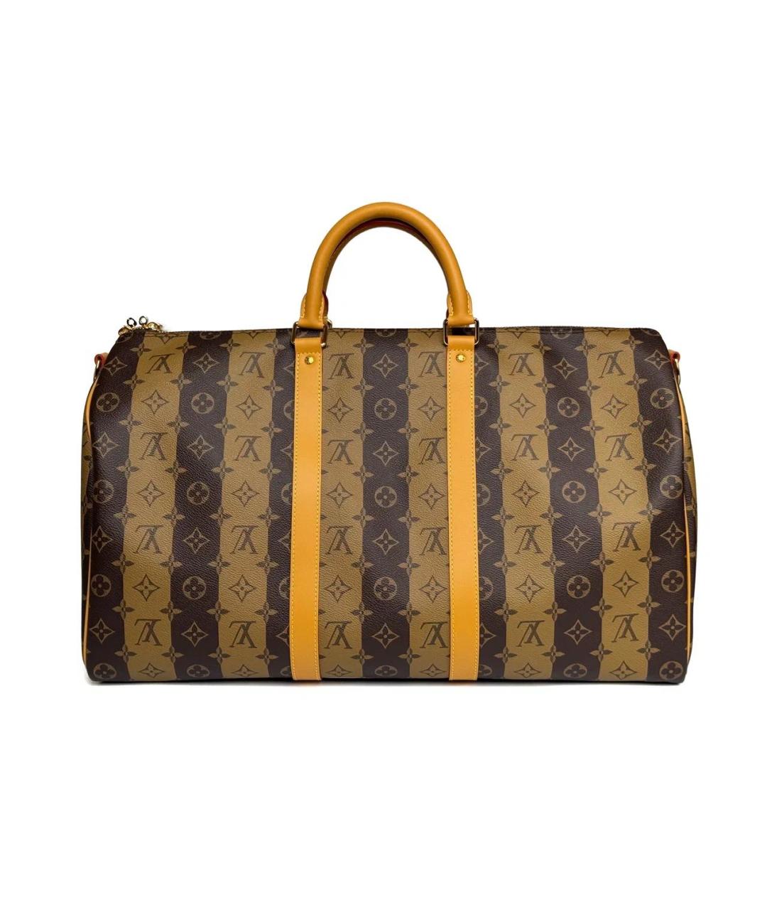 LOUIS VUITTON Коричневая кожаная дорожная/спортивная сумка, фото 3