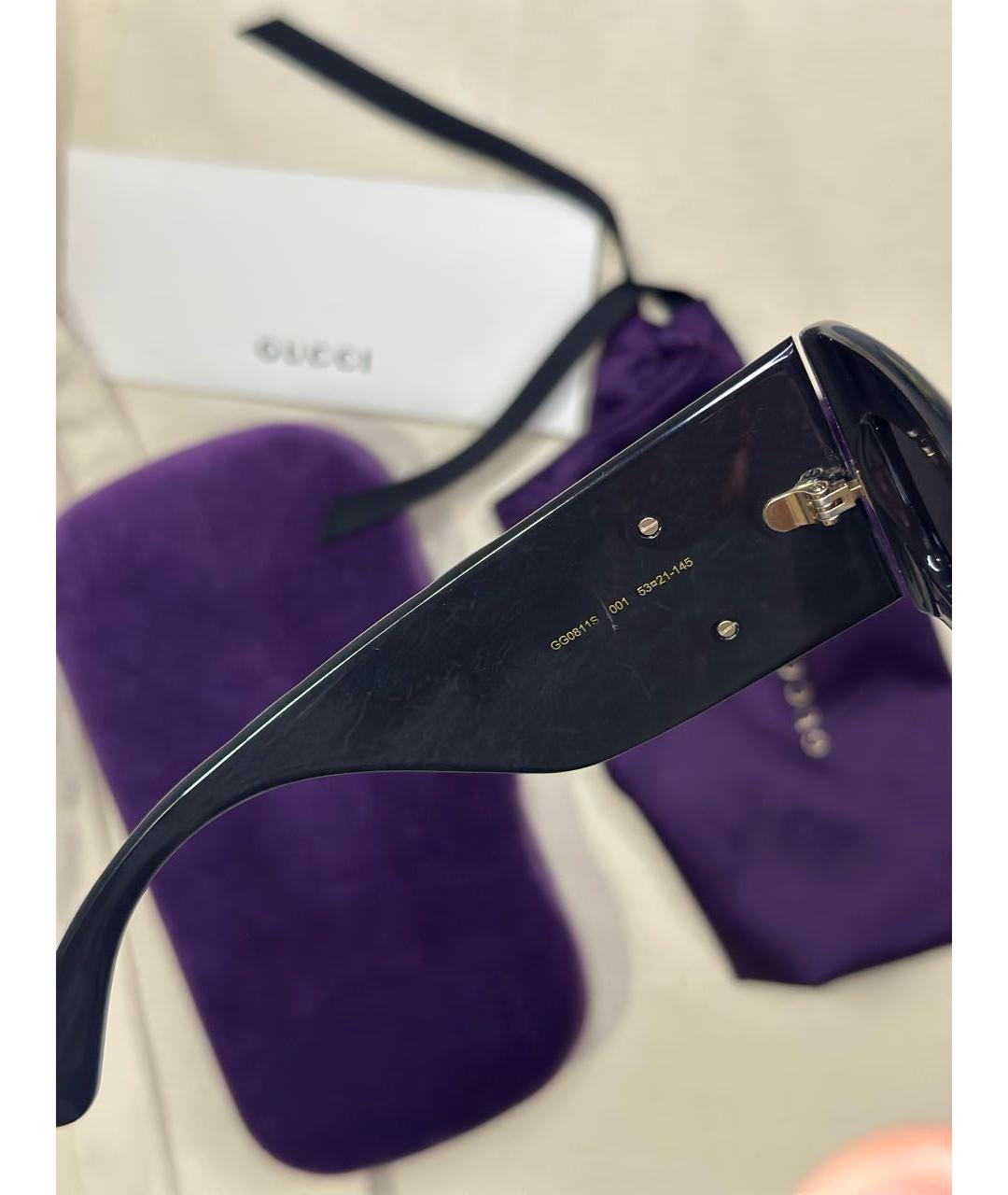 GUCCI Черные пластиковые солнцезащитные очки, фото 4