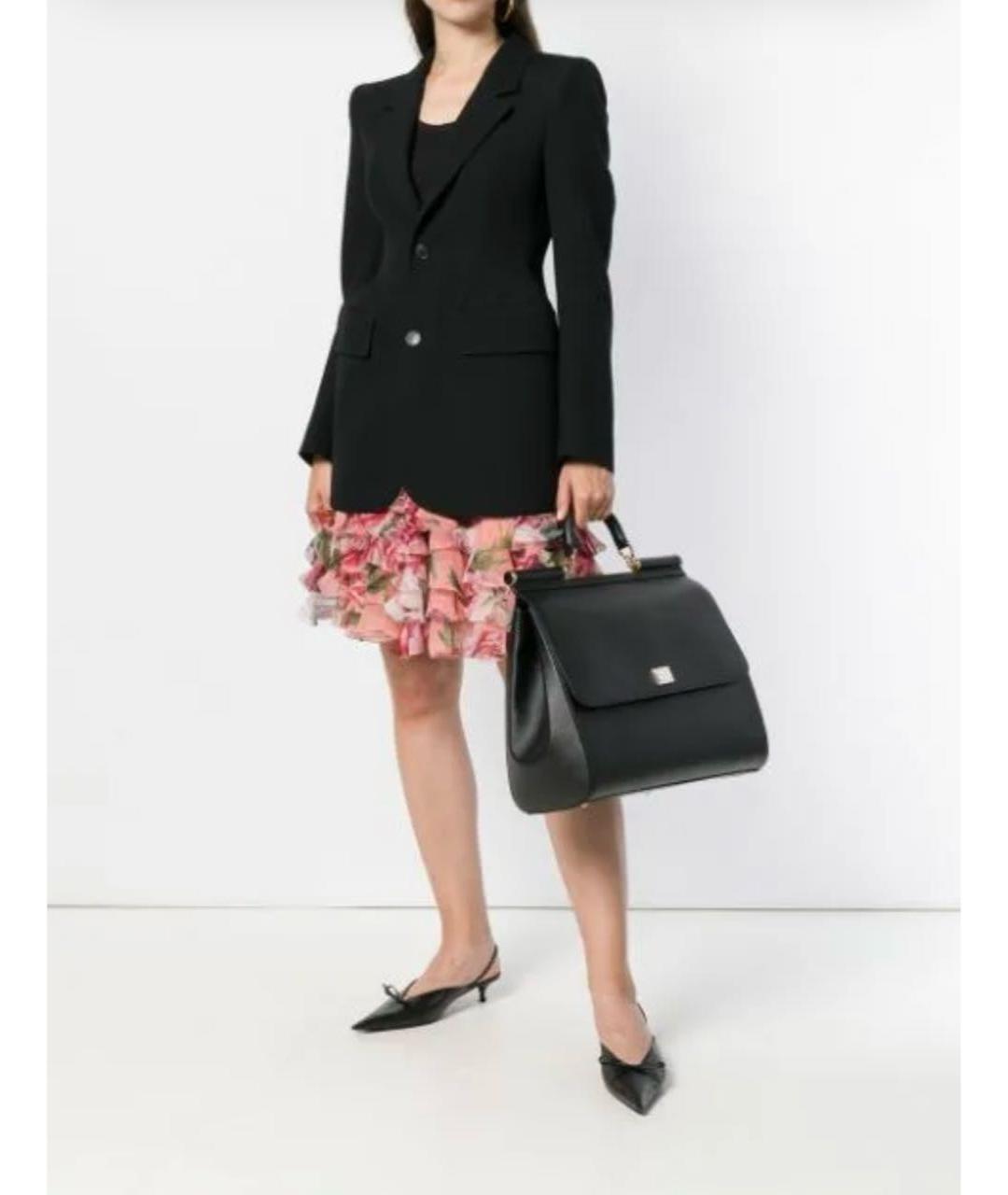 DOLCE&GABBANA Черная кожаная сумка через плечо, фото 6