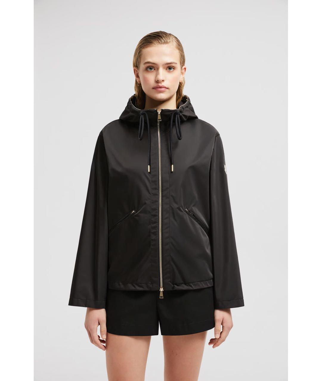 MONCLER Черная синтетическая куртка, фото 2