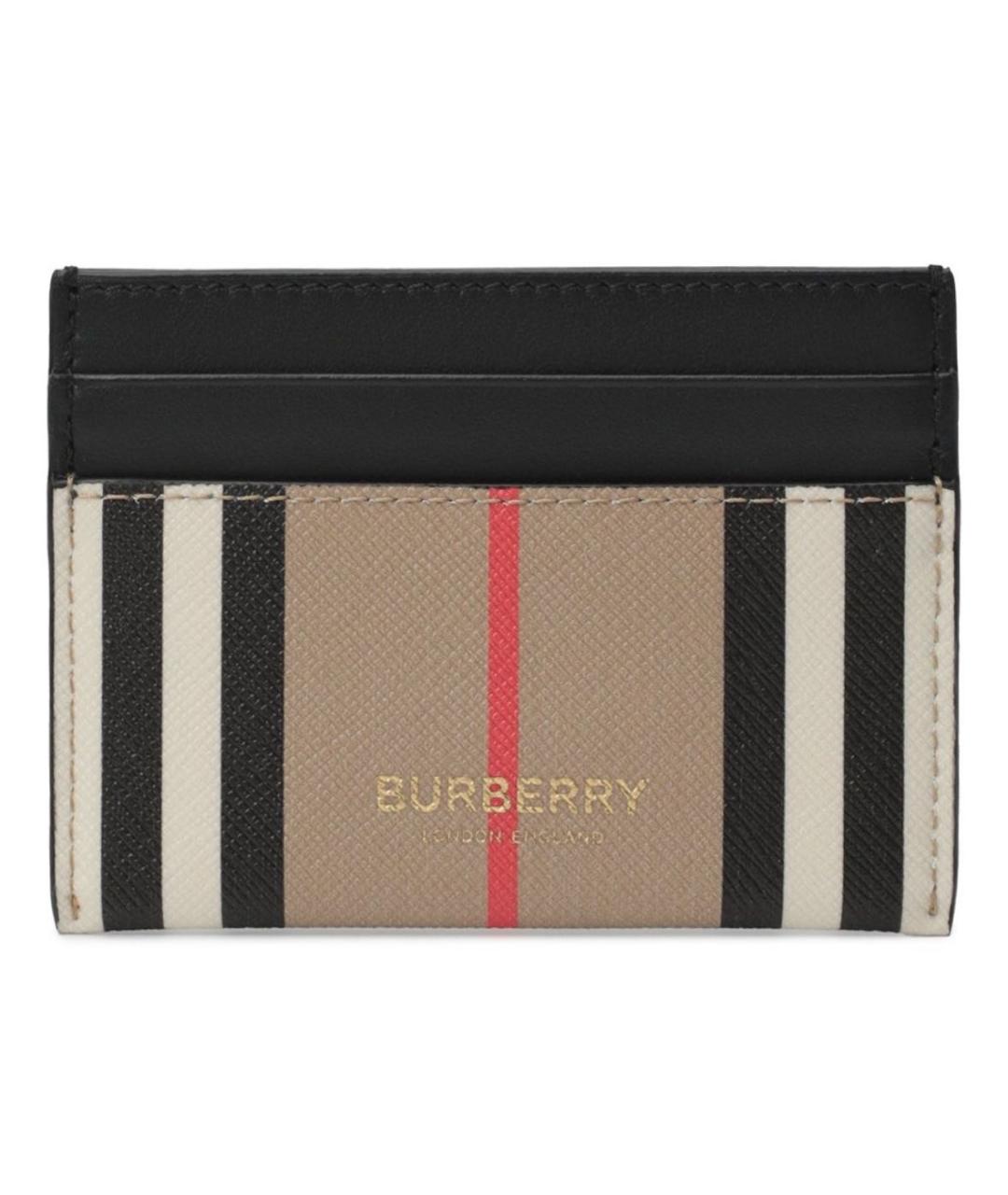 BURBERRY Бежевый кожаный кардхолдер, фото 1