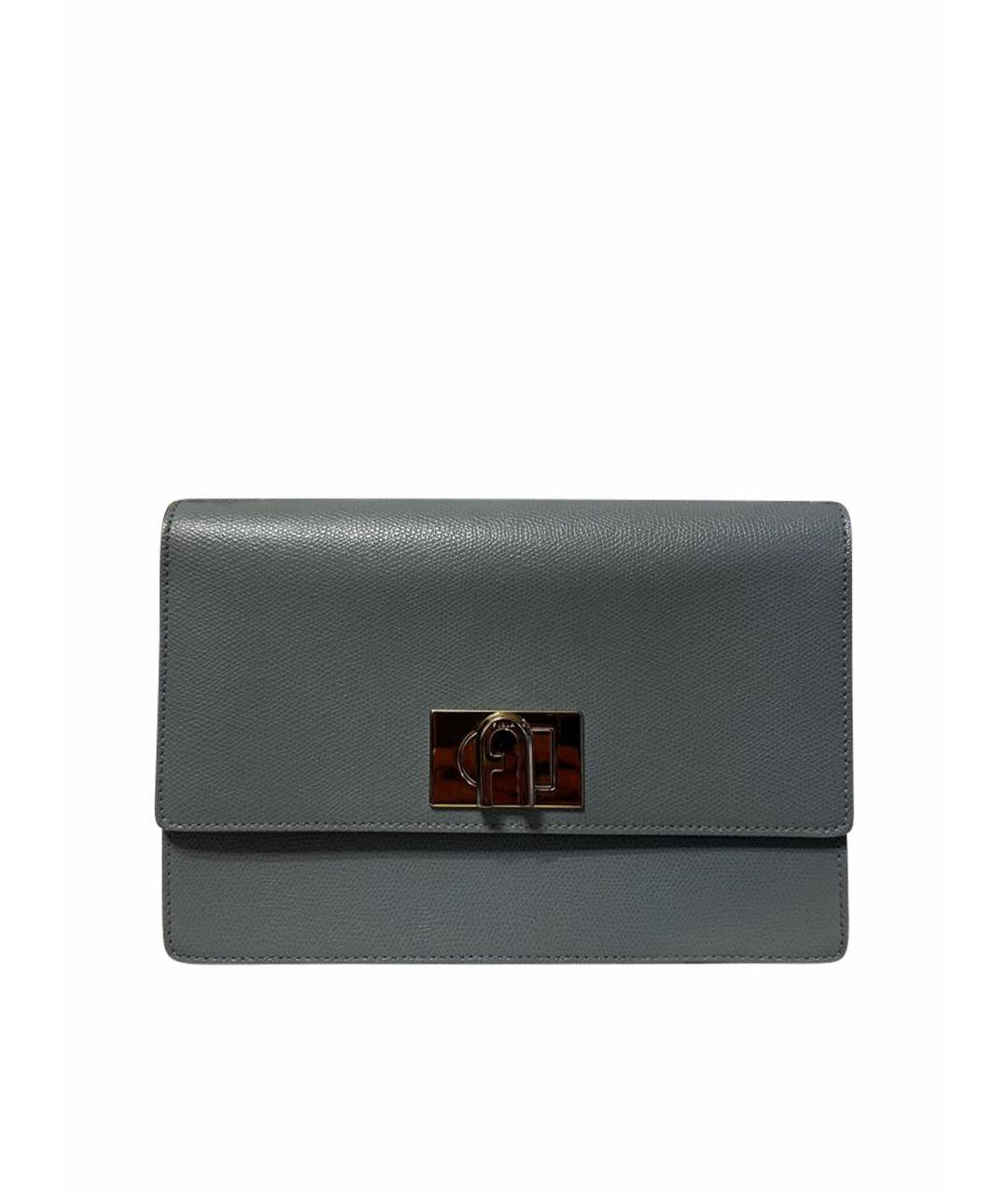 FURLA Голубая кожаная сумка через плечо, фото 1