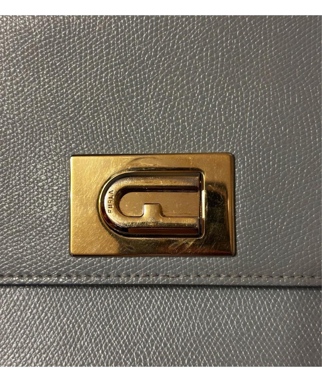 FURLA Голубая кожаная сумка через плечо, фото 7