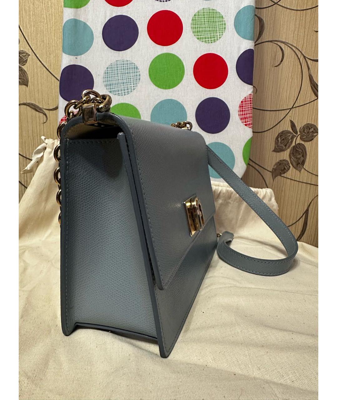 FURLA Голубая кожаная сумка через плечо, фото 2
