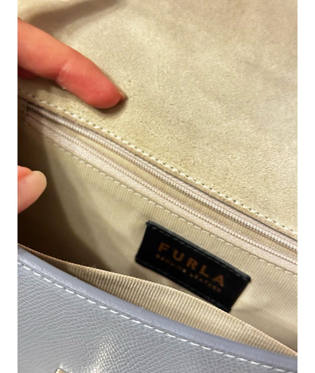FURLA Голубая кожаная сумка через плечо, фото 6