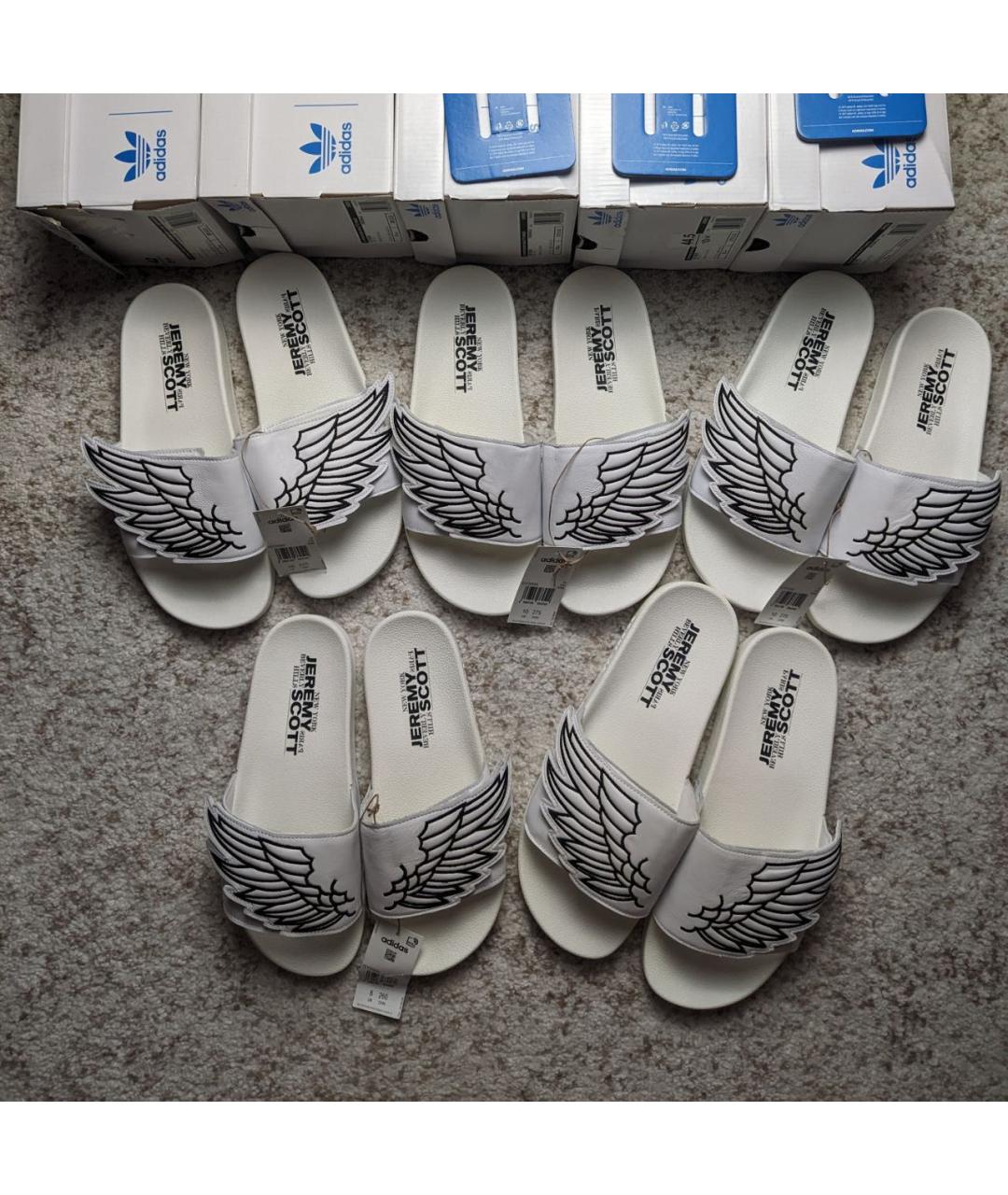 ADIDAS Белые резиновые шлепанцы, фото 5