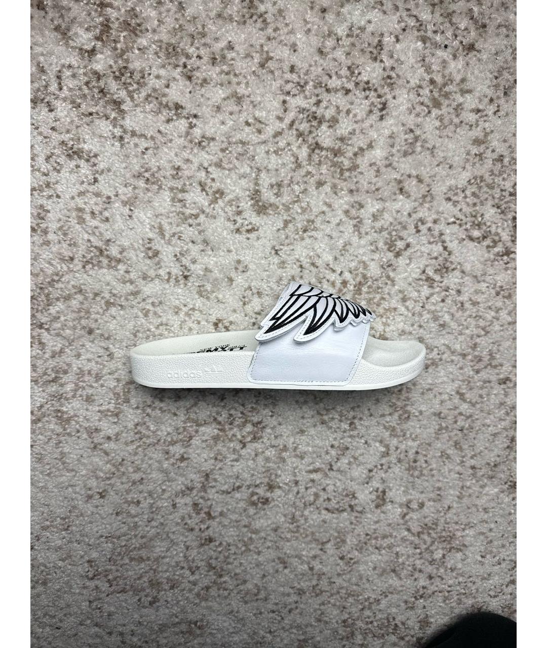 ADIDAS Белые резиновые шлепанцы, фото 9