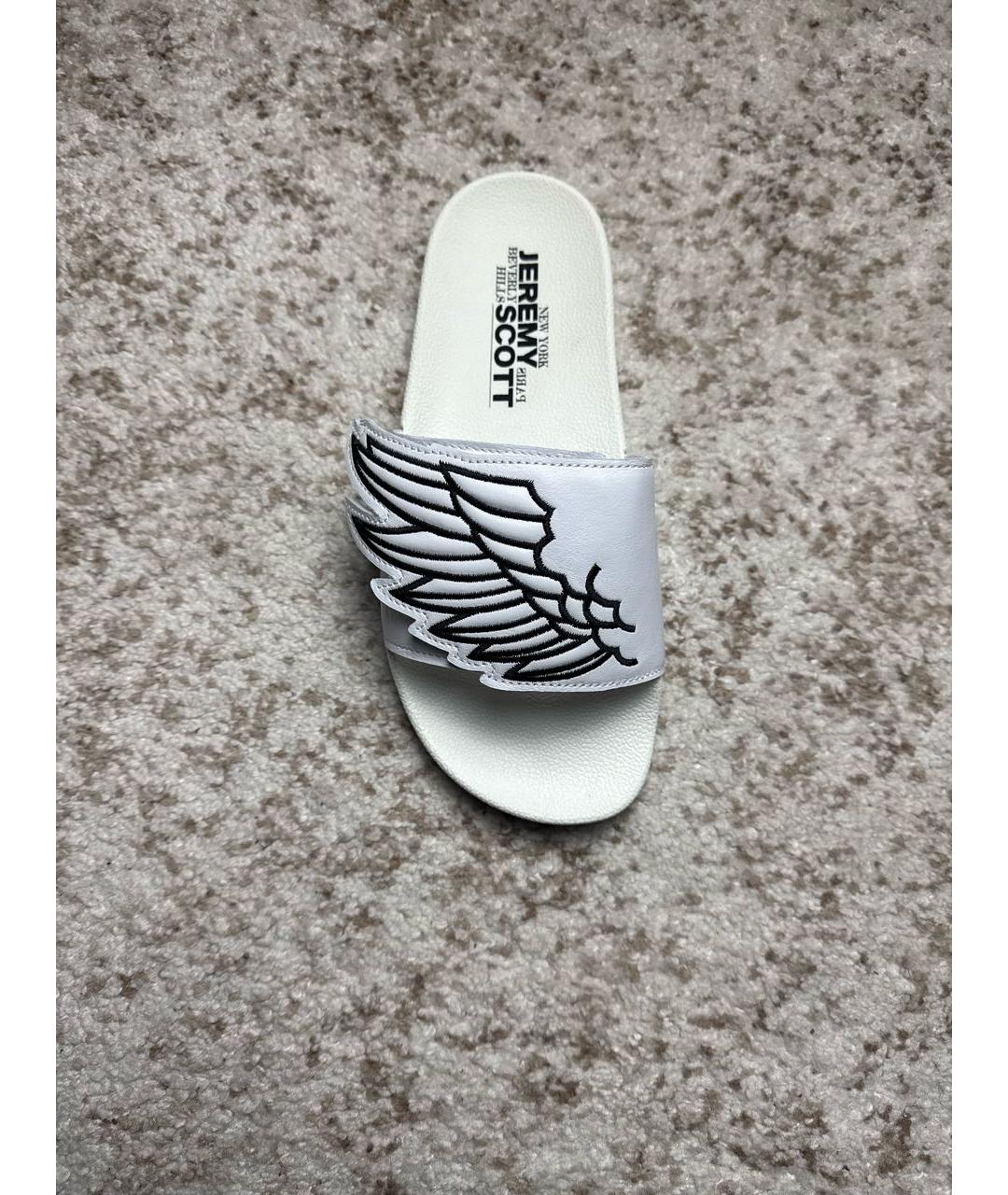 ADIDAS Белые резиновые шлепанцы, фото 2