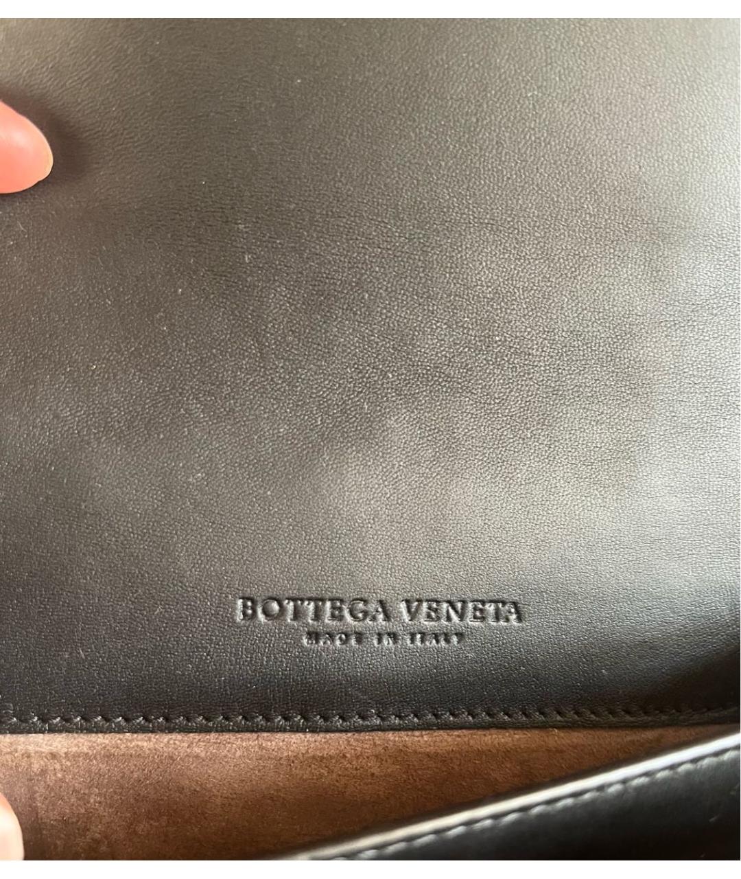 BOTTEGA VENETA Черная кожаная сумка через плечо, фото 6