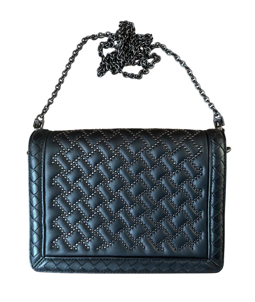 BOTTEGA VENETA Черная кожаная сумка через плечо, фото 1