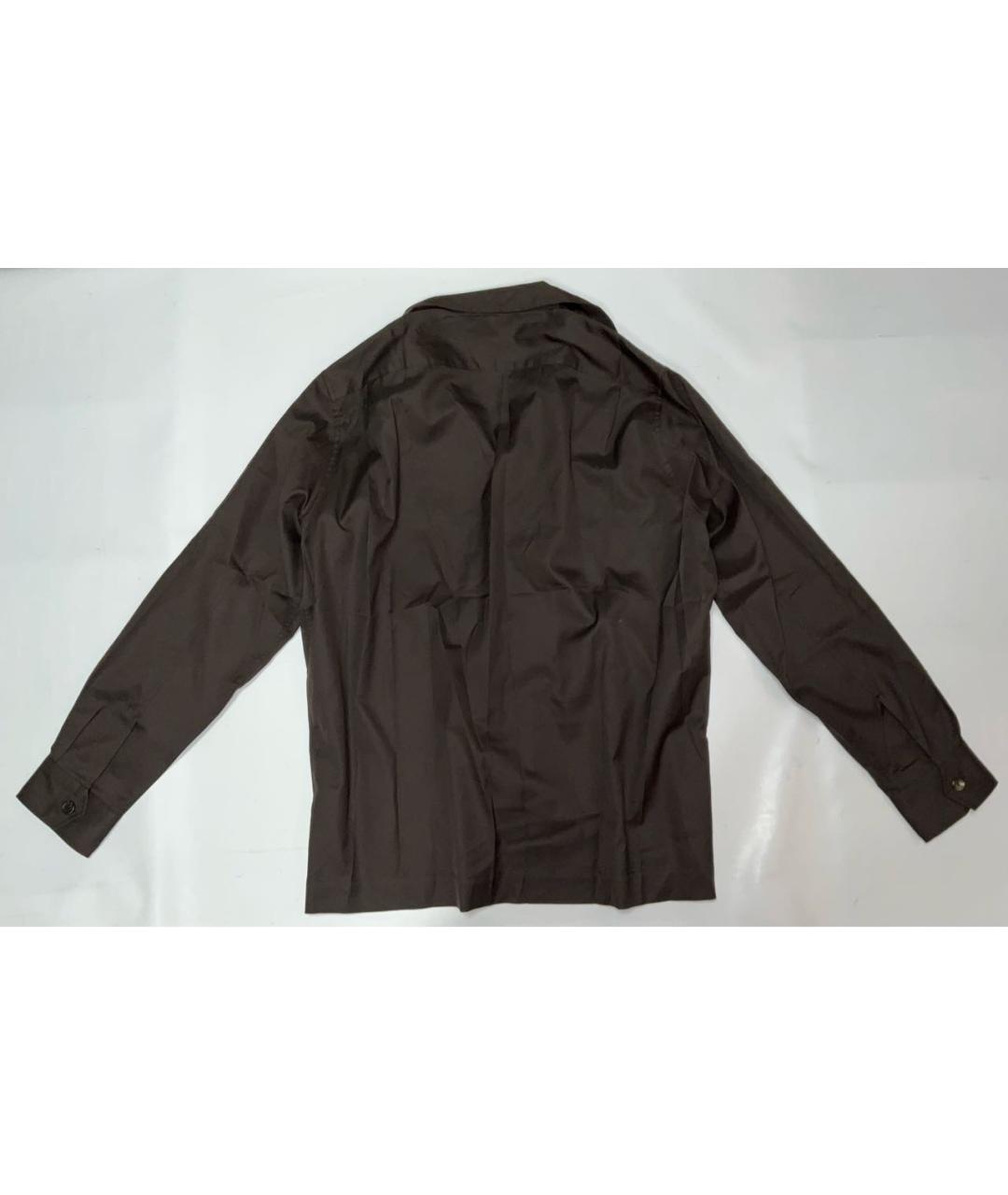 BRUNELLO CUCINELLI Коричневая хлопковая классическая рубашка, фото 4