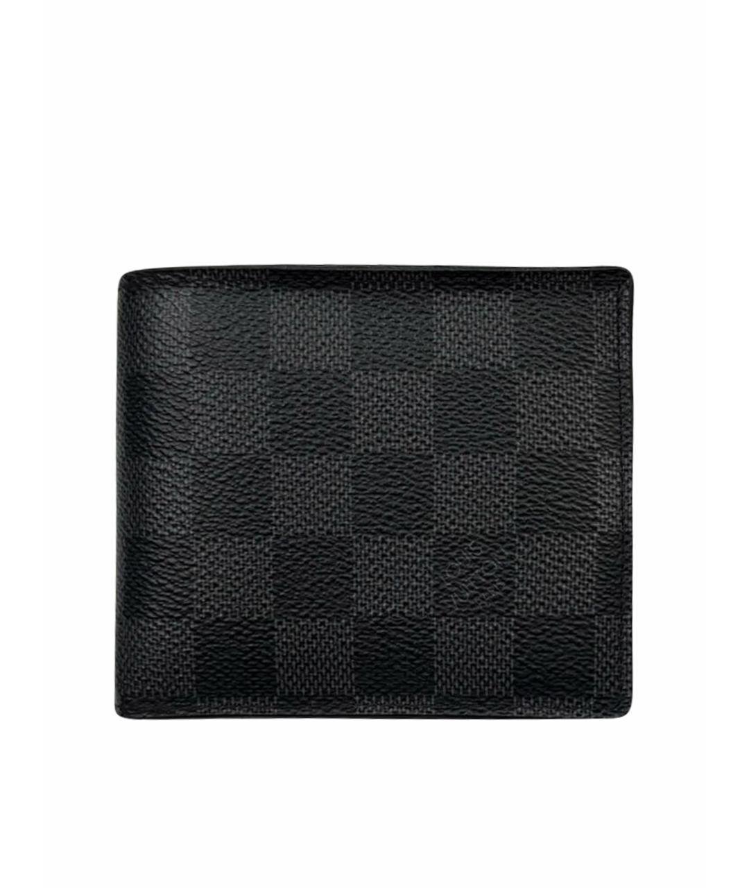 LOUIS VUITTON Антрацитовый кожаный кошелек, фото 1