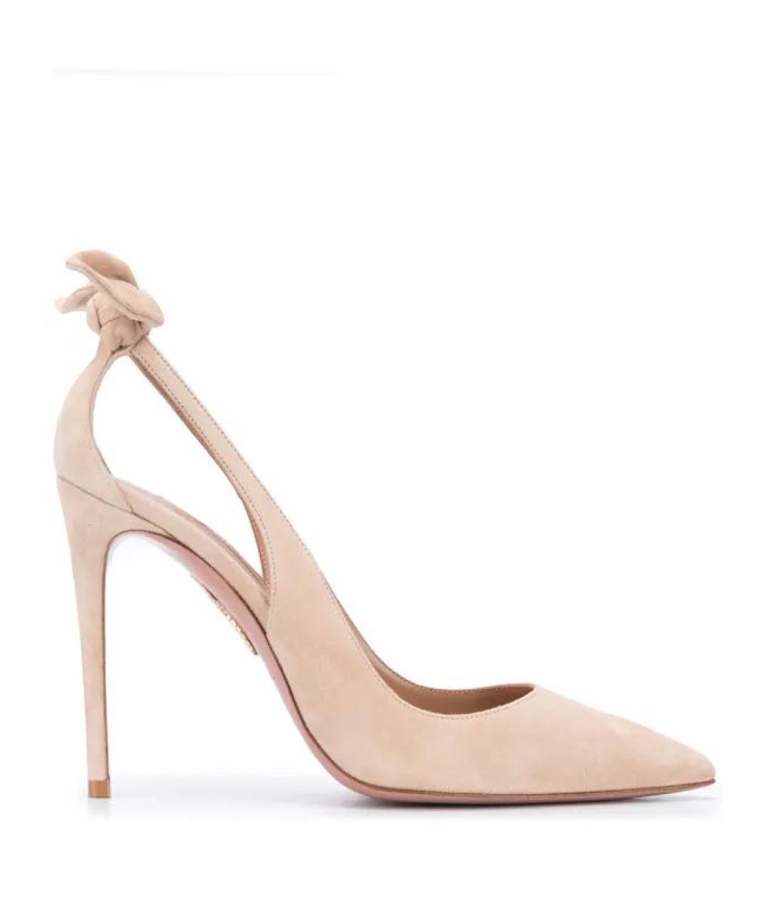 AQUAZZURA Бежевые замшевые туфли, фото 1