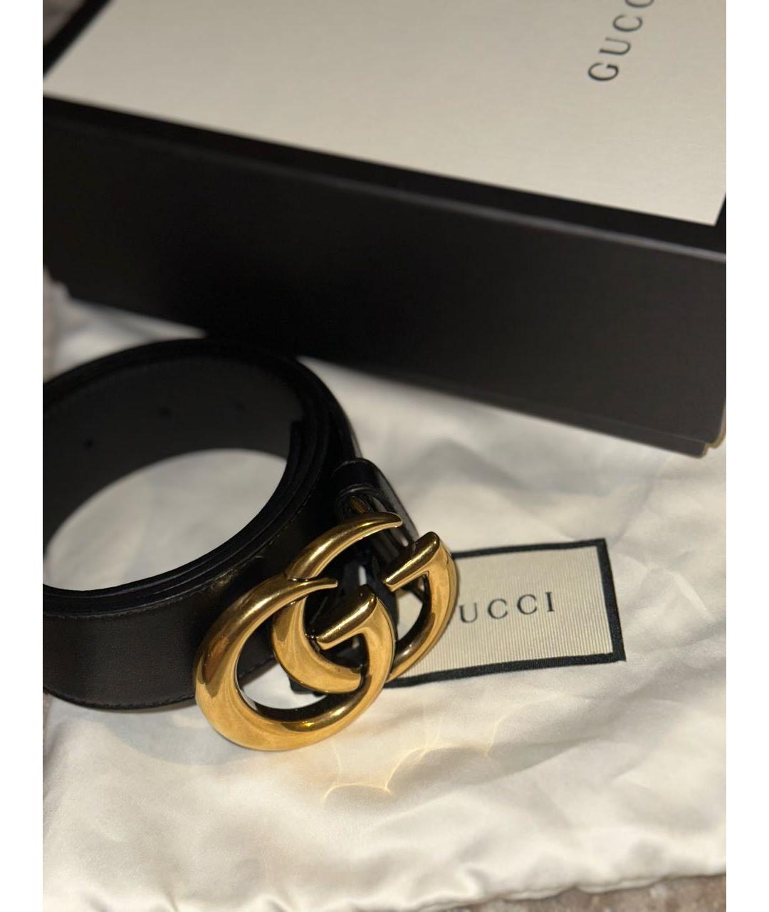 GUCCI Черный кожаный ремень, фото 2