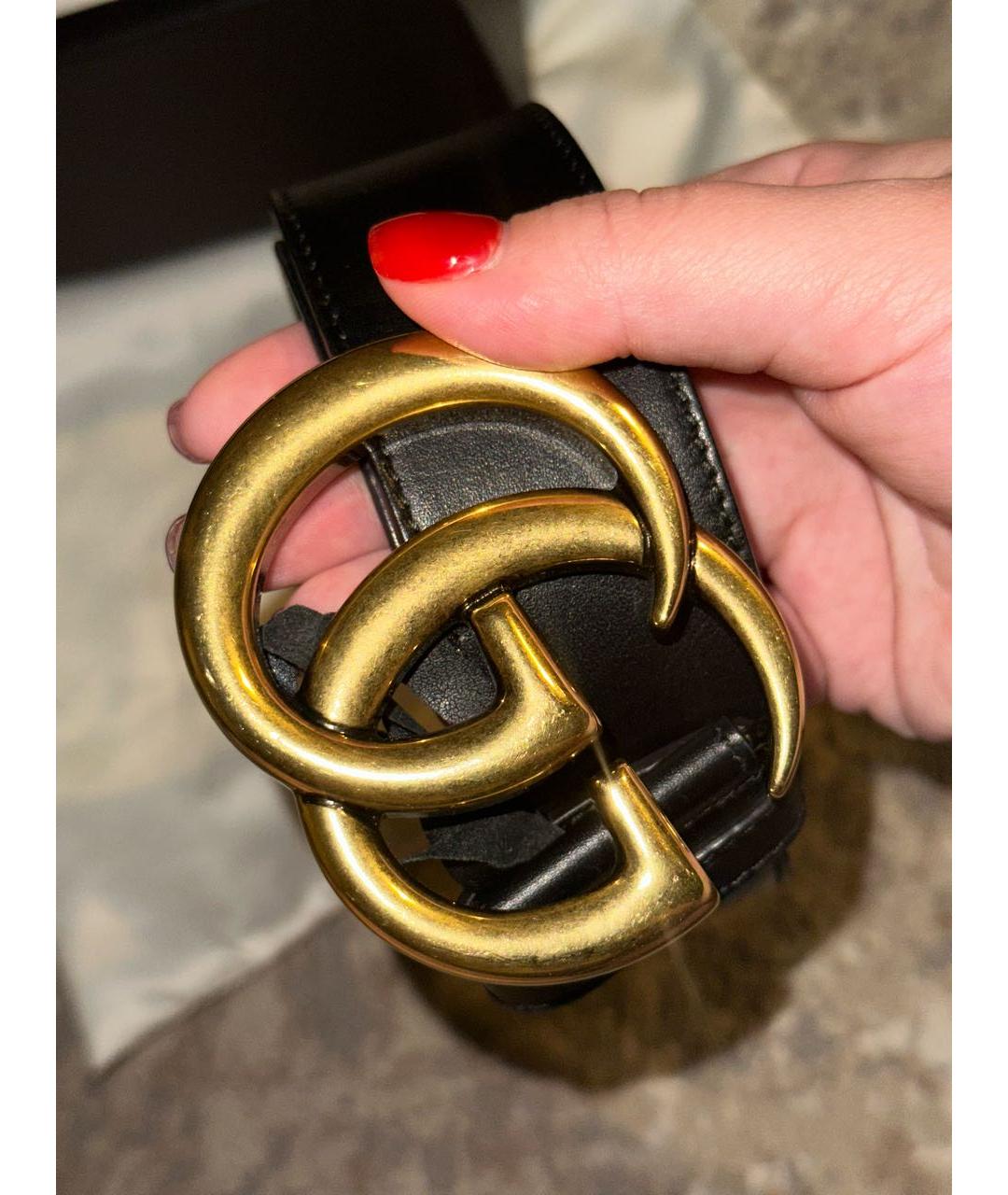 GUCCI Черный кожаный ремень, фото 3