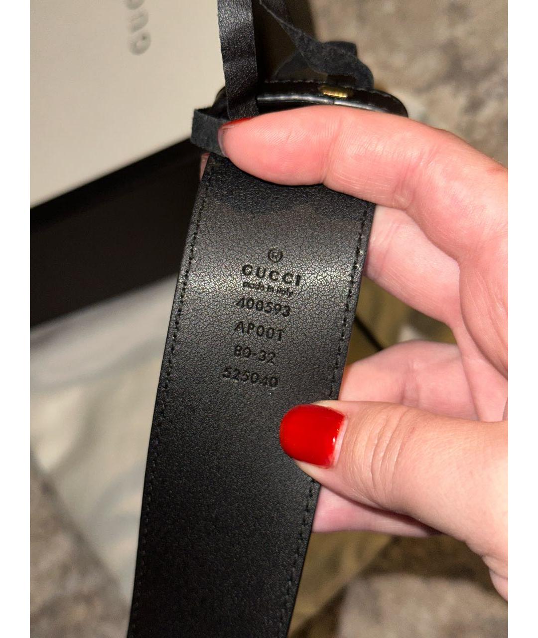 GUCCI Черный кожаный ремень, фото 4