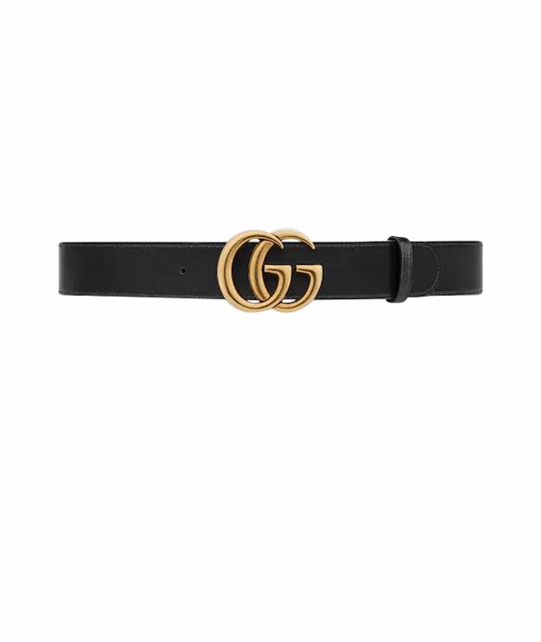 GUCCI Черный кожаный ремень, фото 1