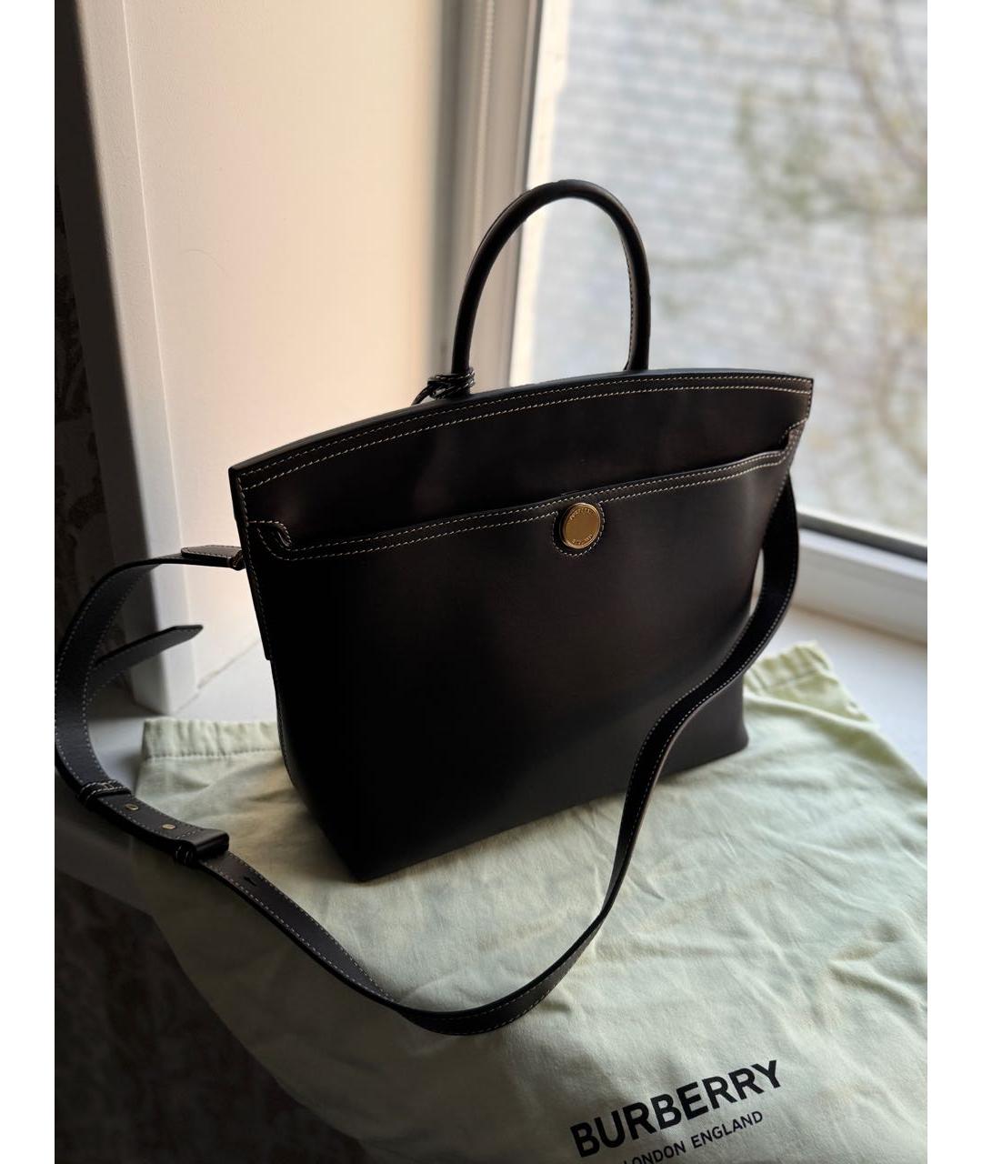 BURBERRY Коричневая кожаная сумка тоут, фото 2