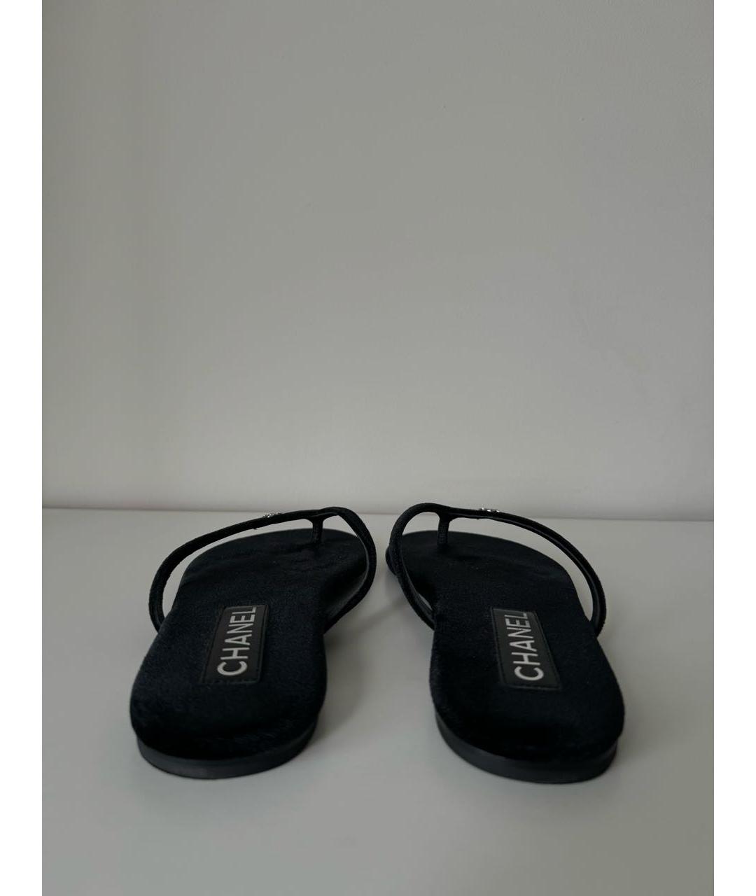 CHANEL Черные шлепанцы, фото 4