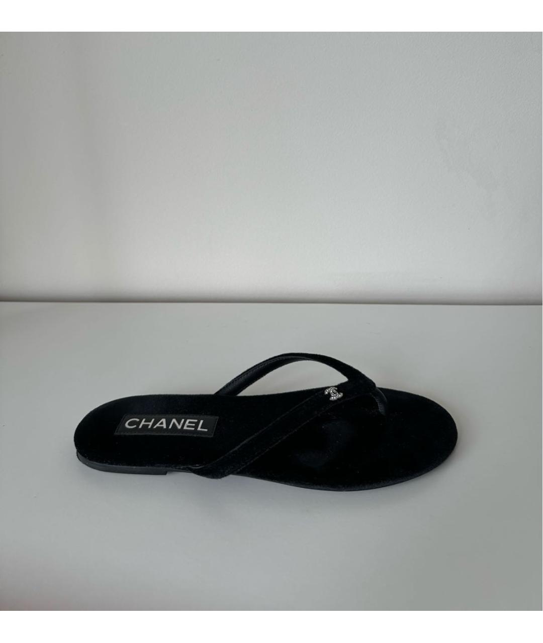 CHANEL Черные шлепанцы, фото 6
