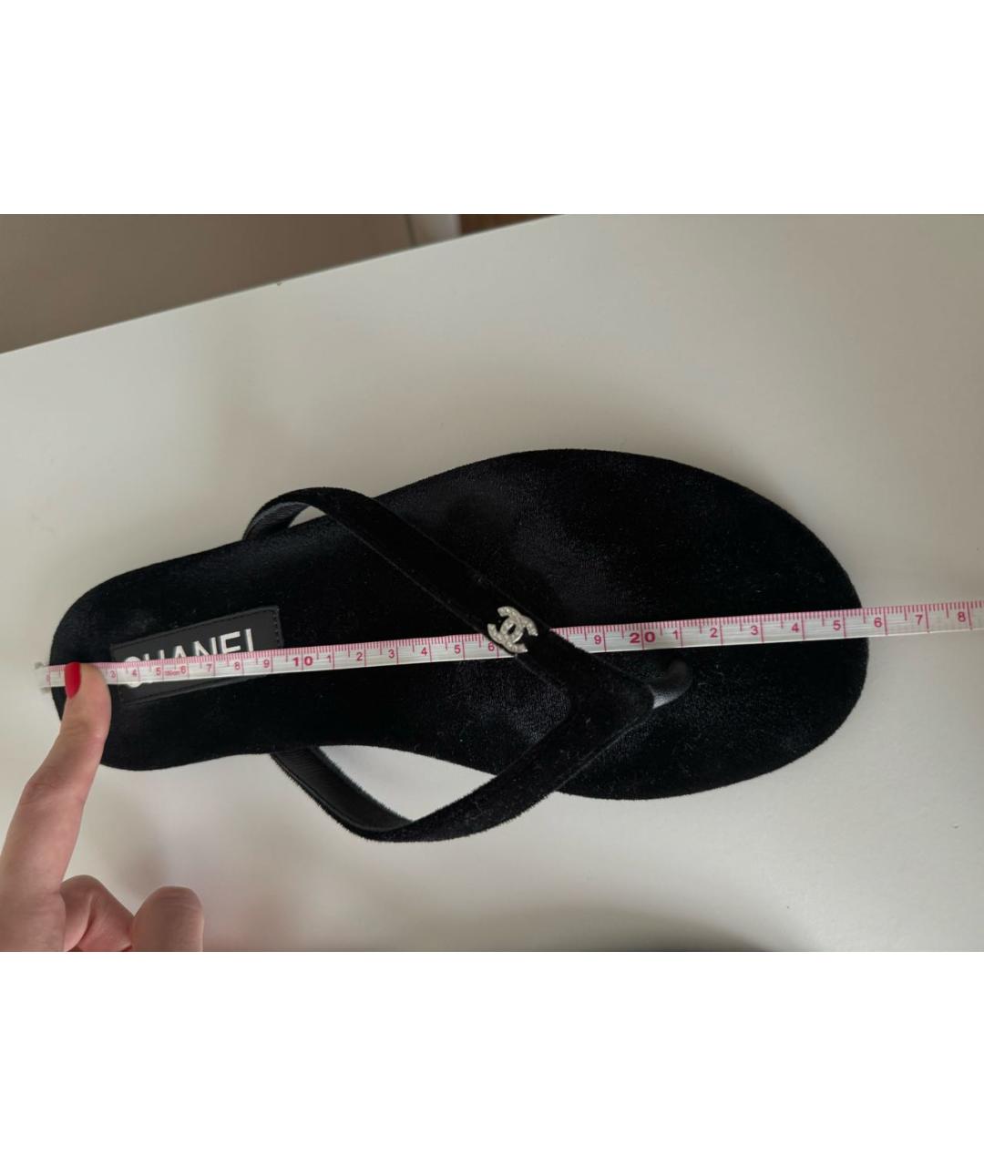 CHANEL Черные шлепанцы, фото 5