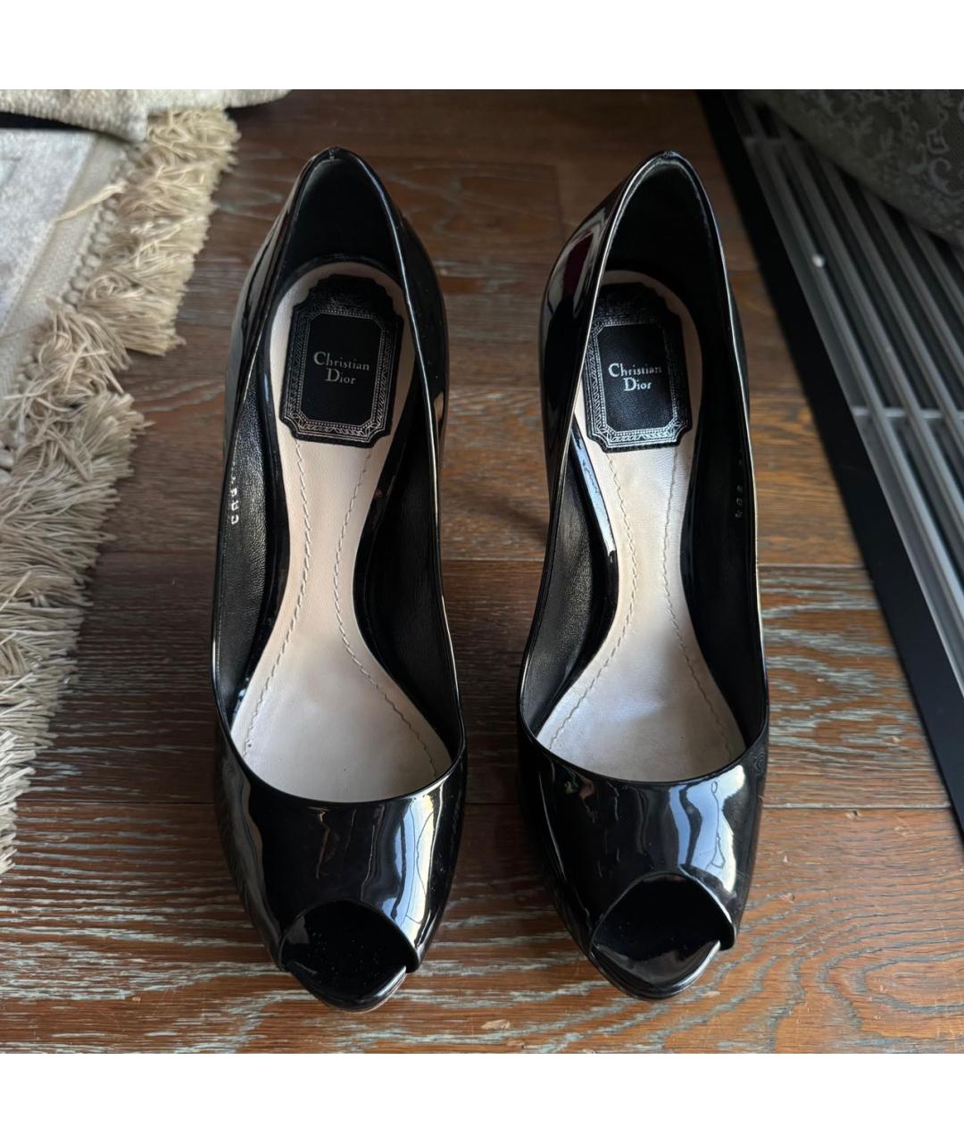 CHRISTIAN DIOR Черные туфли из лакированной кожи, фото 2