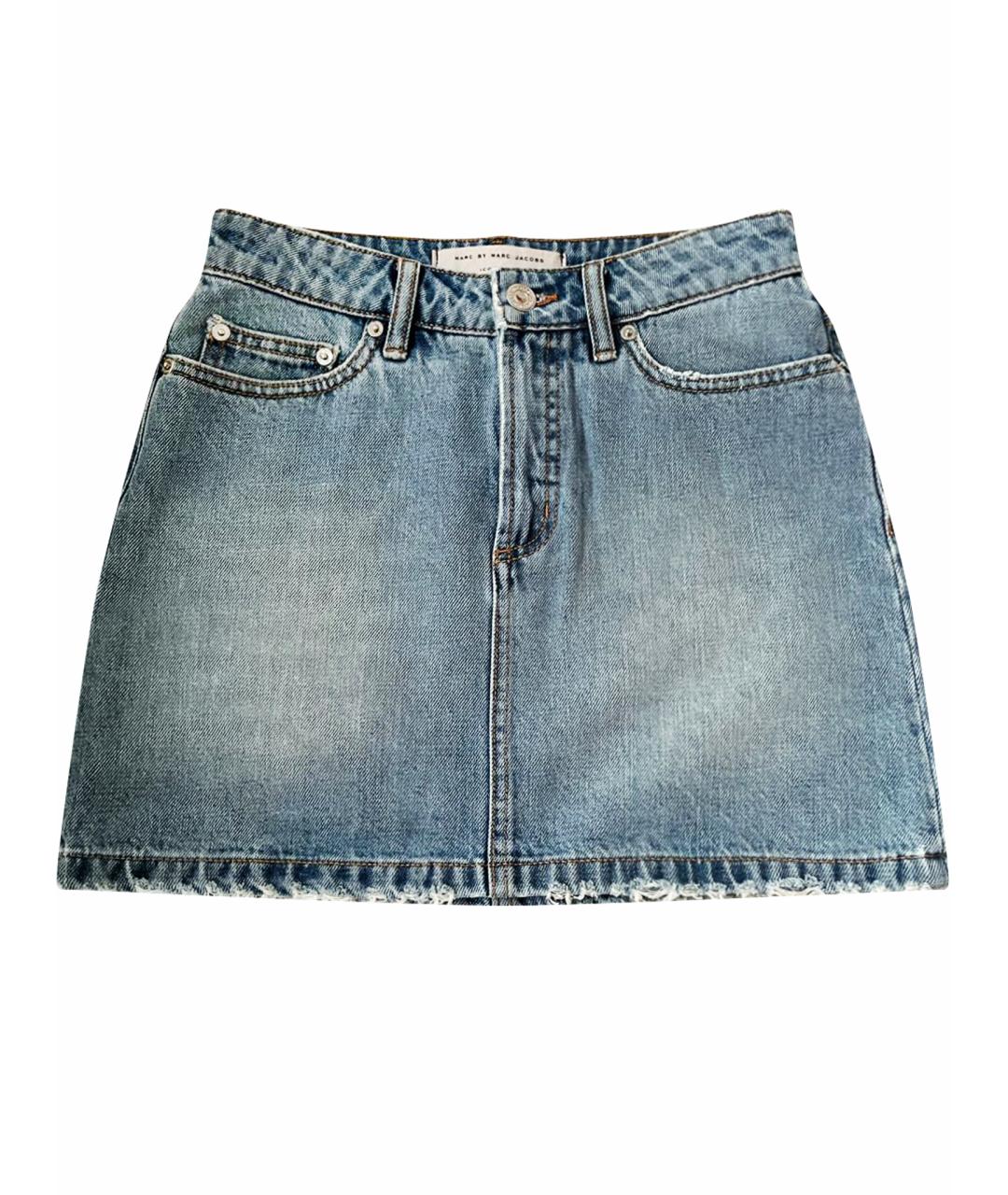 MARC BY MARC JACOBS Голубая деним юбка мини, фото 1