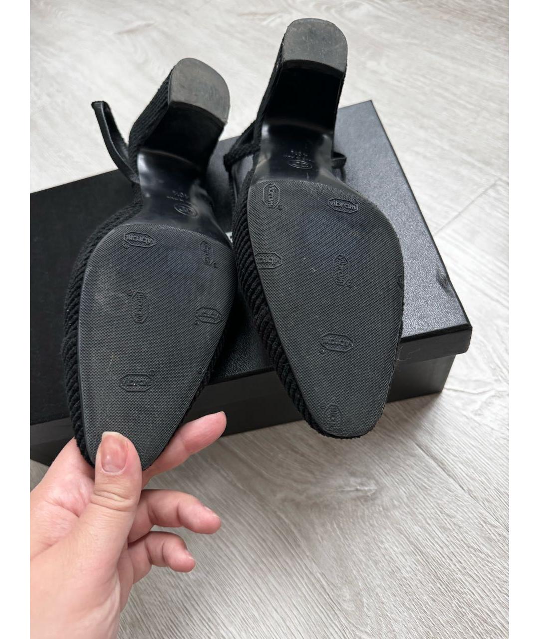 CHANEL Черные текстильные туфли, фото 5