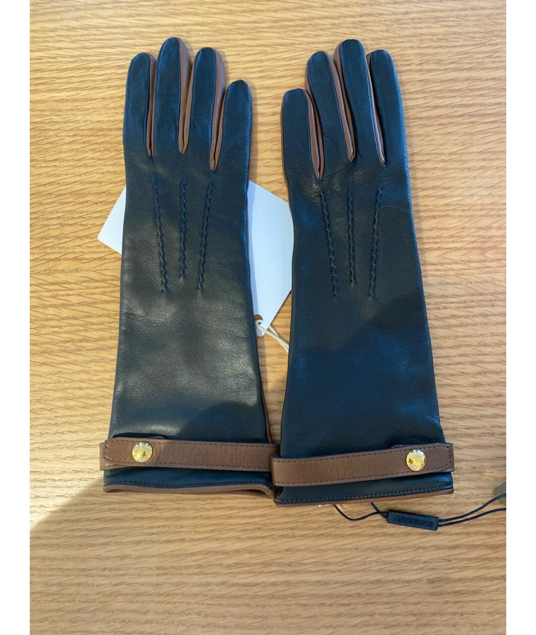 BURBERRY Коричневые кожаные перчатки, фото 4