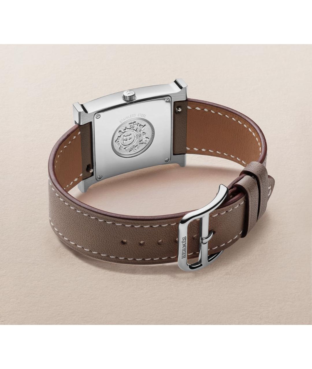 HERMES Антрацитовые стальные часы, фото 2