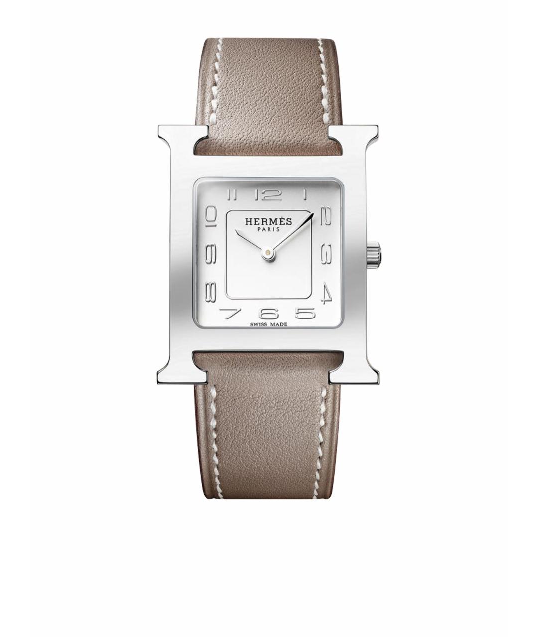 HERMES Антрацитовые стальные часы, фото 1