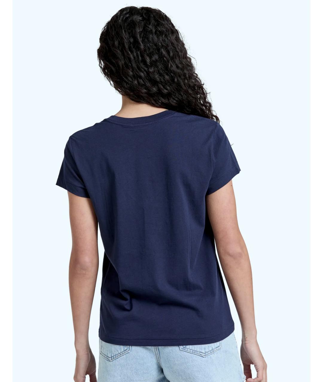 POLO RALPH LAUREN Темно-синяя хлопковая футболка, фото 2