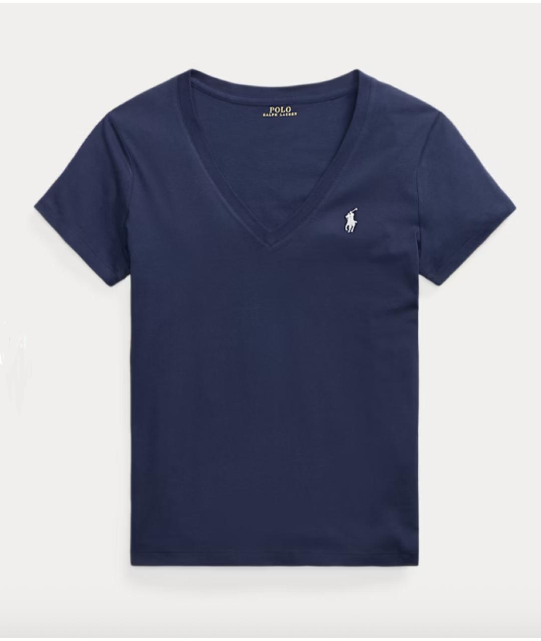 POLO RALPH LAUREN Темно-синяя хлопковая футболка, фото 5