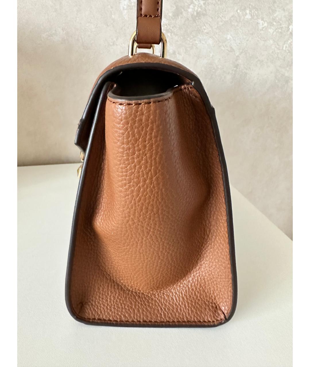 MICHAEL KORS Коричневая кожаная сумка с короткими ручками, фото 2