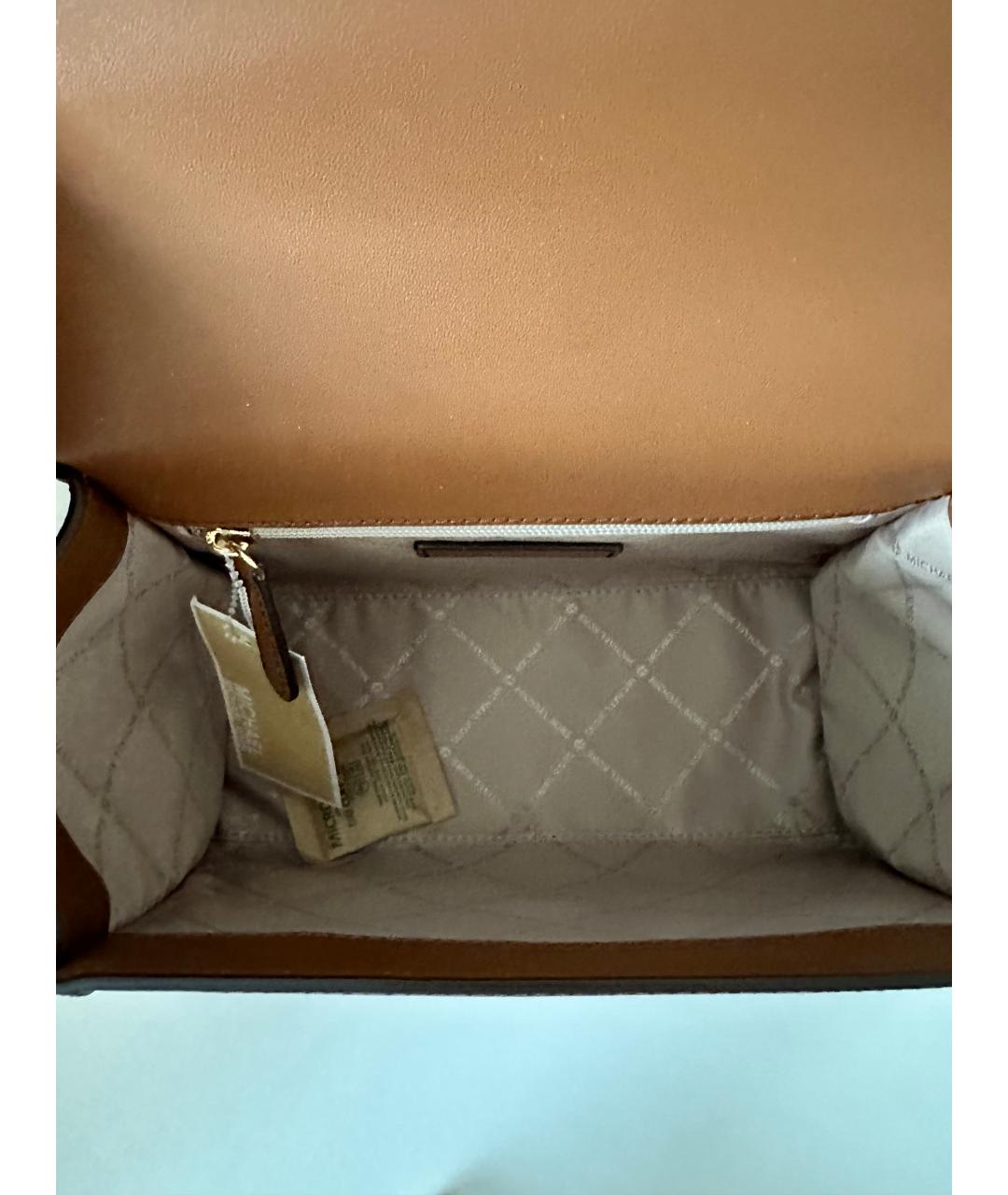 MICHAEL KORS Коричневая кожаная сумка с короткими ручками, фото 4