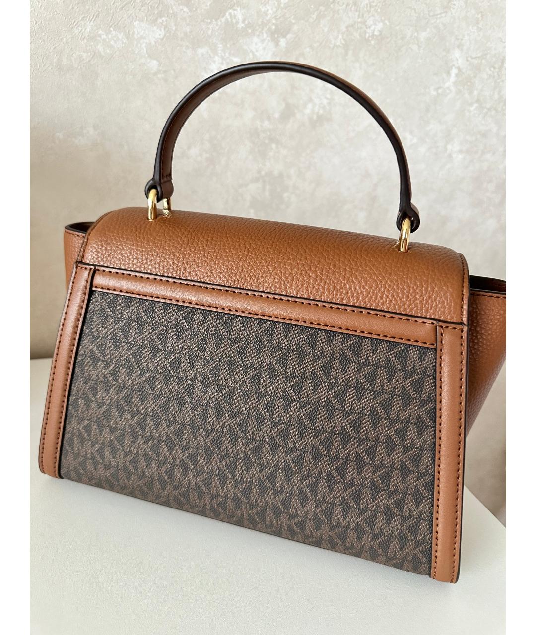 MICHAEL KORS Коричневая кожаная сумка с короткими ручками, фото 3