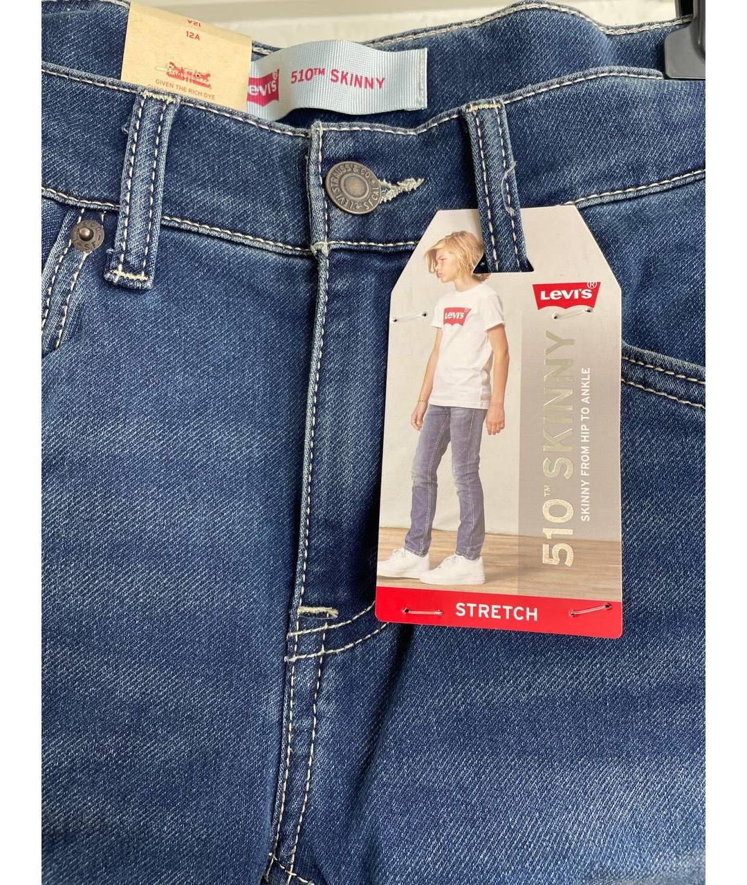 LEVI'S Синие хлопковые детские джинсы, фото 4