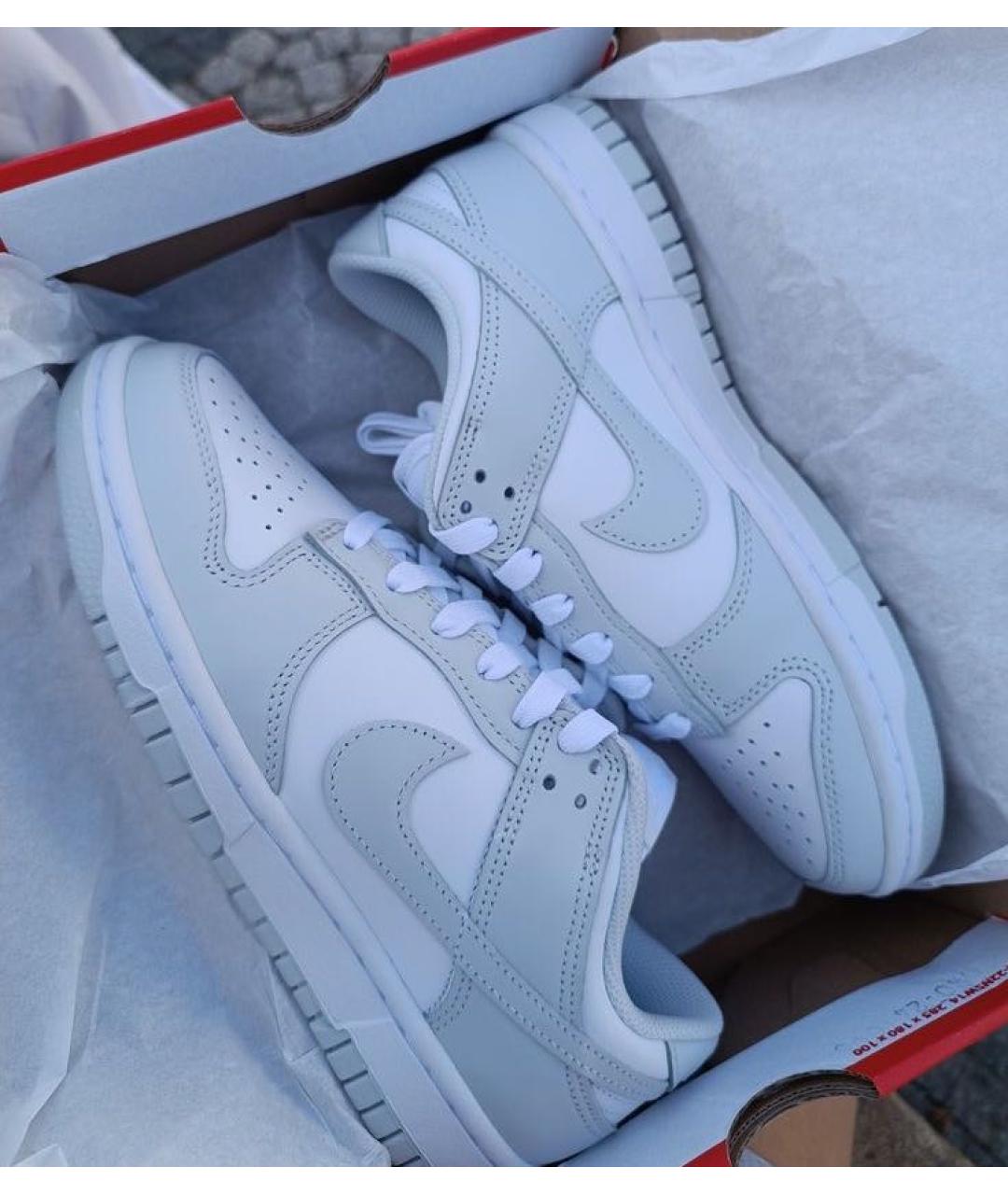 NIKE Серые кожаные кроссовки, фото 4