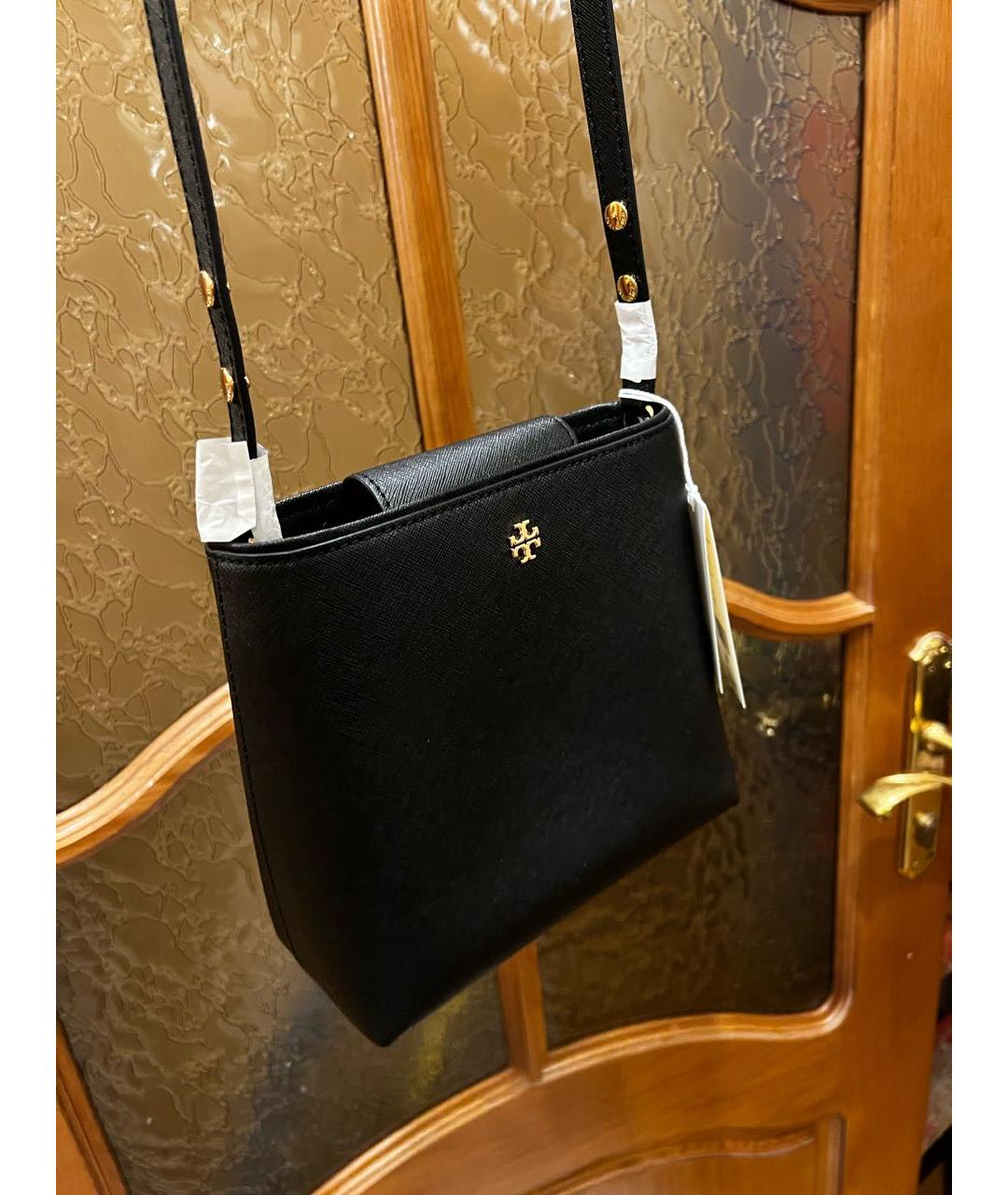 TORY BURCH Черная кожаная сумка через плечо, фото 2