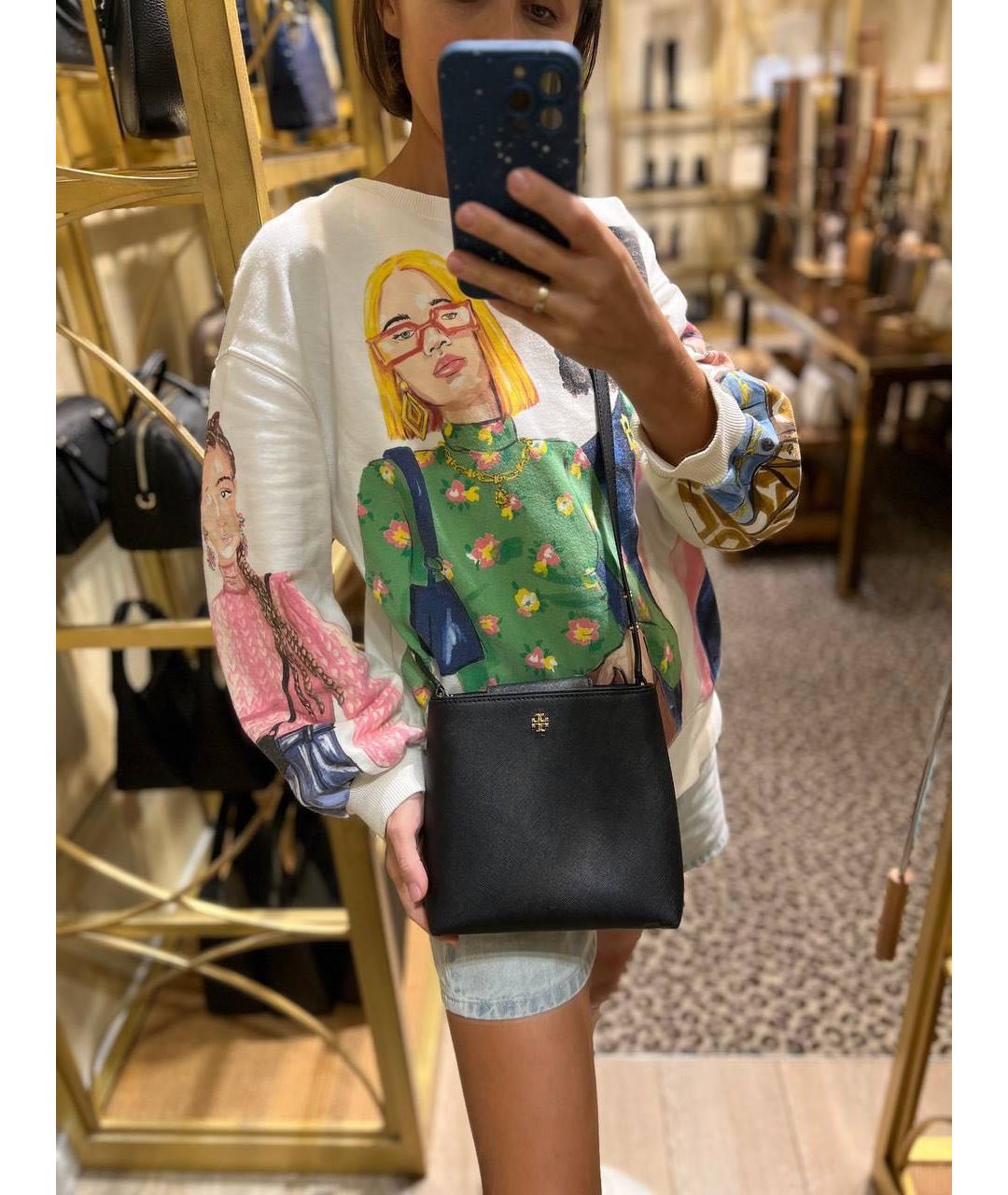 TORY BURCH Черная кожаная сумка через плечо, фото 8