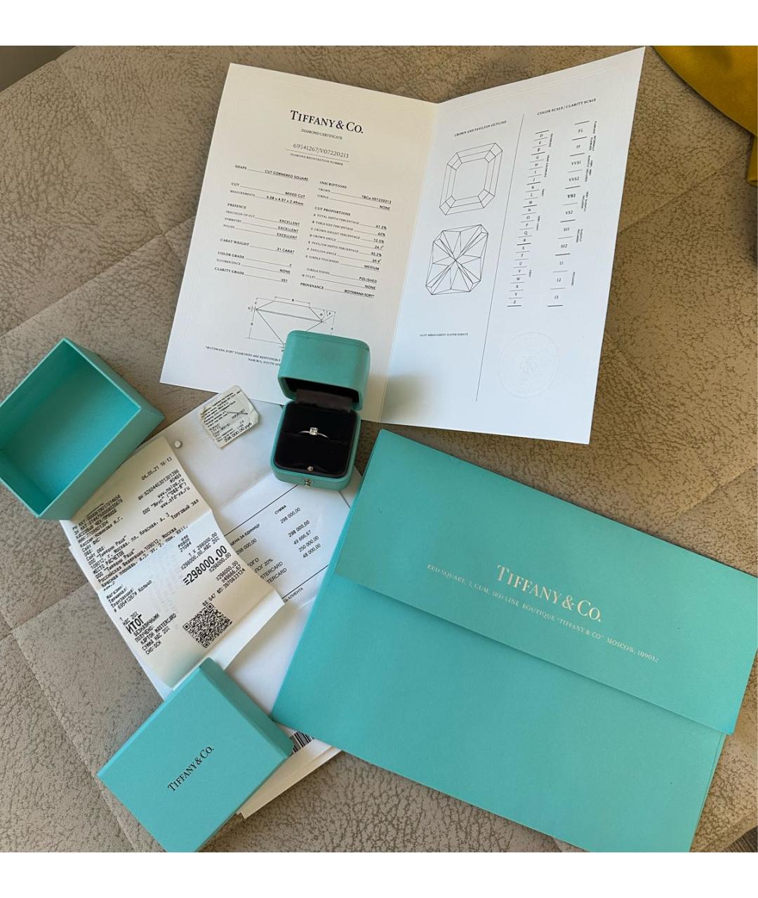 TIFFANY&CO Платиновое кольцо, фото 5