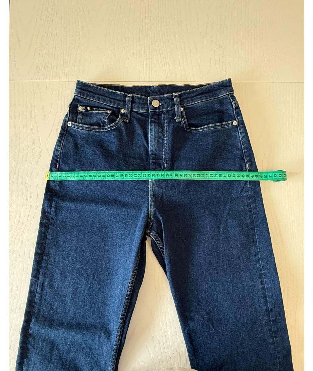 CALVIN KLEIN Синие хлопко-полиэстеровые прямые джинсы, фото 4